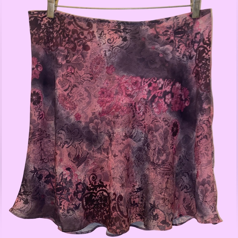 Mesh Flowy Paisley Purple Skirt